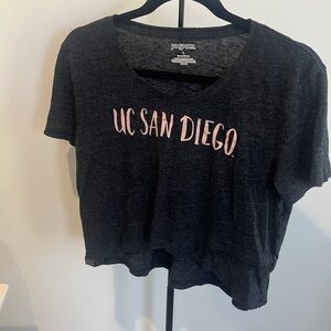 UC San Diego grey cropped top